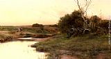 On The River's Edge At Dusk by Emilio Sanchez-Perrier